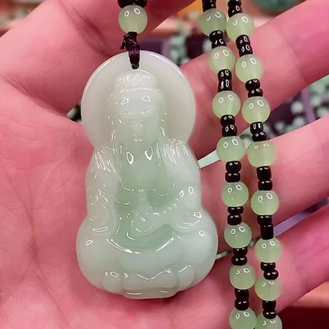 1hh时尚饰品浅绿色八角观音
