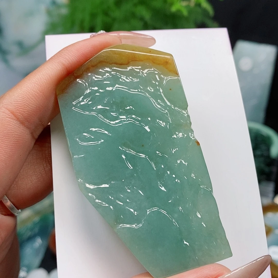 翡翠颈饰未镶嵌缅甸天然a货翡翠挂件