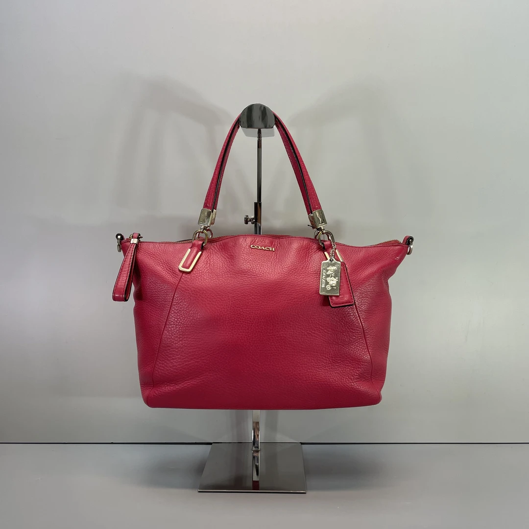 90新 COACH/蔻驰 小林/红色中号饺子包26*22*8cmB021207