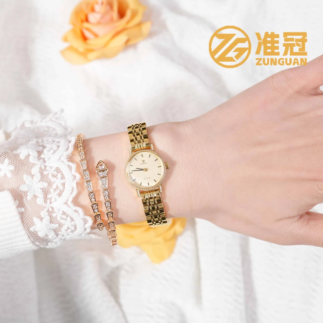 95新 Omega/欧米茄 21mm手动机械QC4213碟飞系列后钻瑞士名表杏1