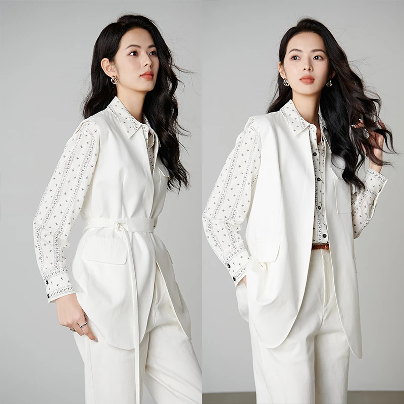 【新品】2025上衣有里衬系带百搭马甲女25061830