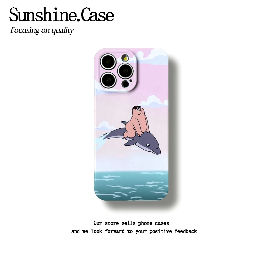 恶搞海豚菲林软壳适用苹果oppo华为vivo小米荣耀创意手机壳防摔