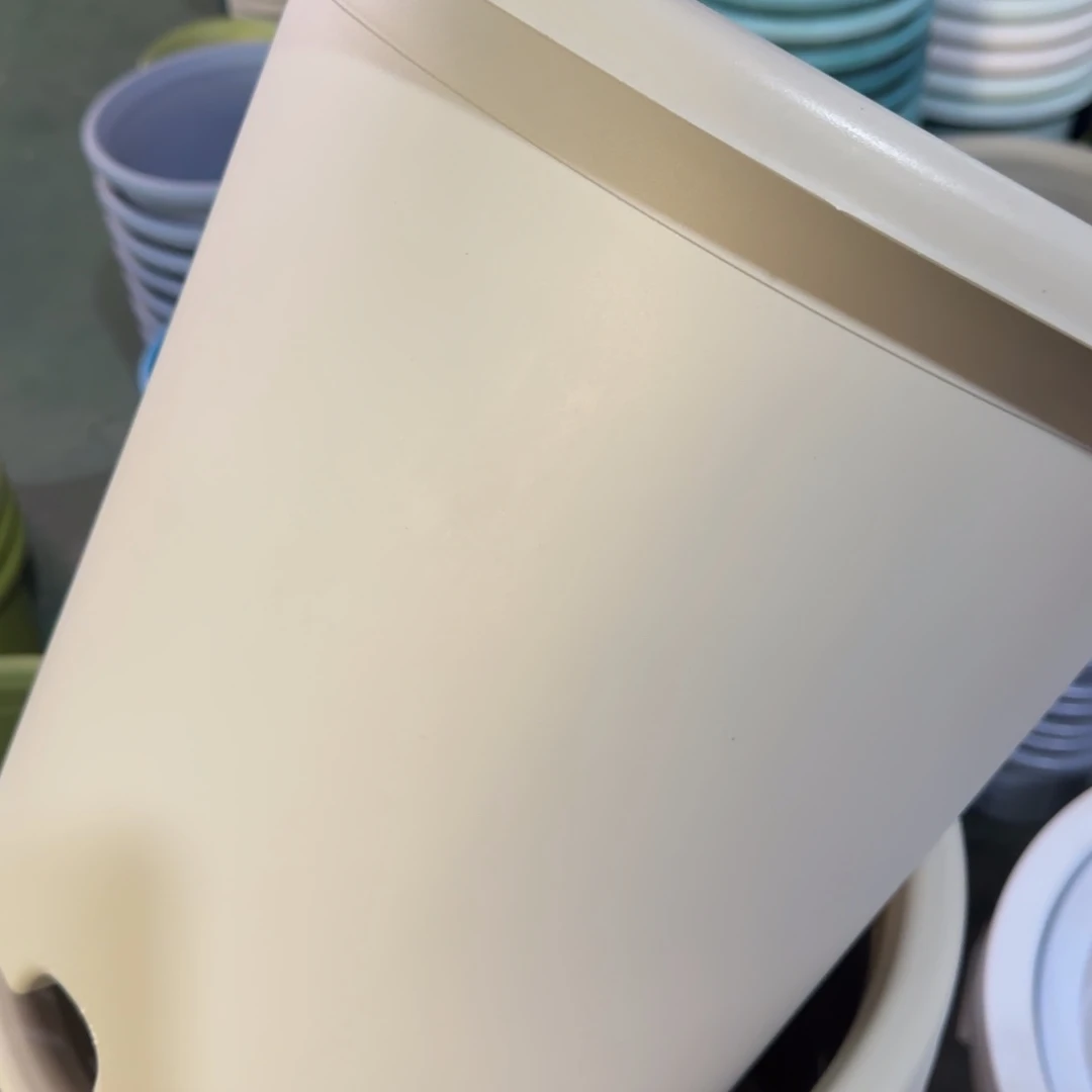 树脂四季盆6#无拖灰白微瑕7