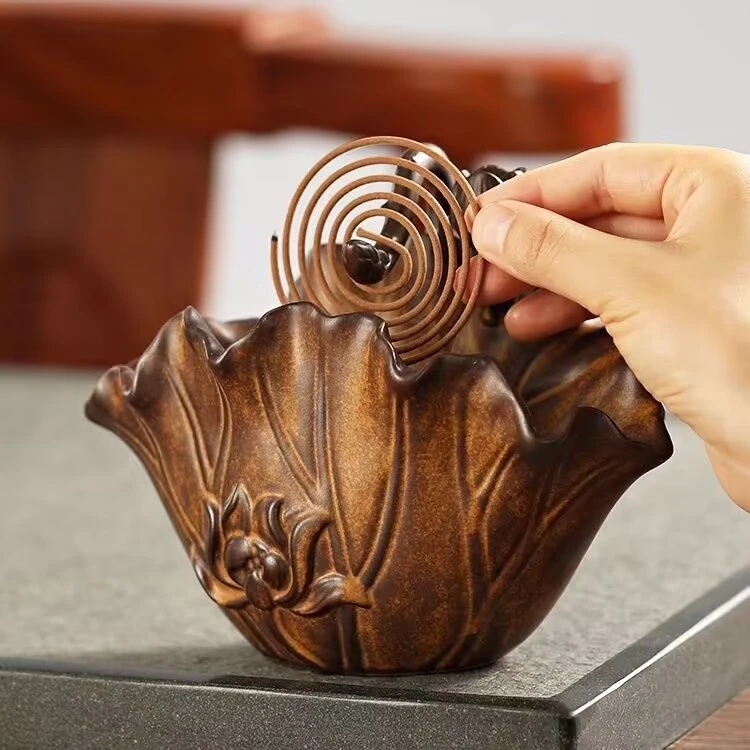 【✨老匠人】仿古铜莲蓬香炉禅意沉香茶道香薰摆件家用书房熏香炉
