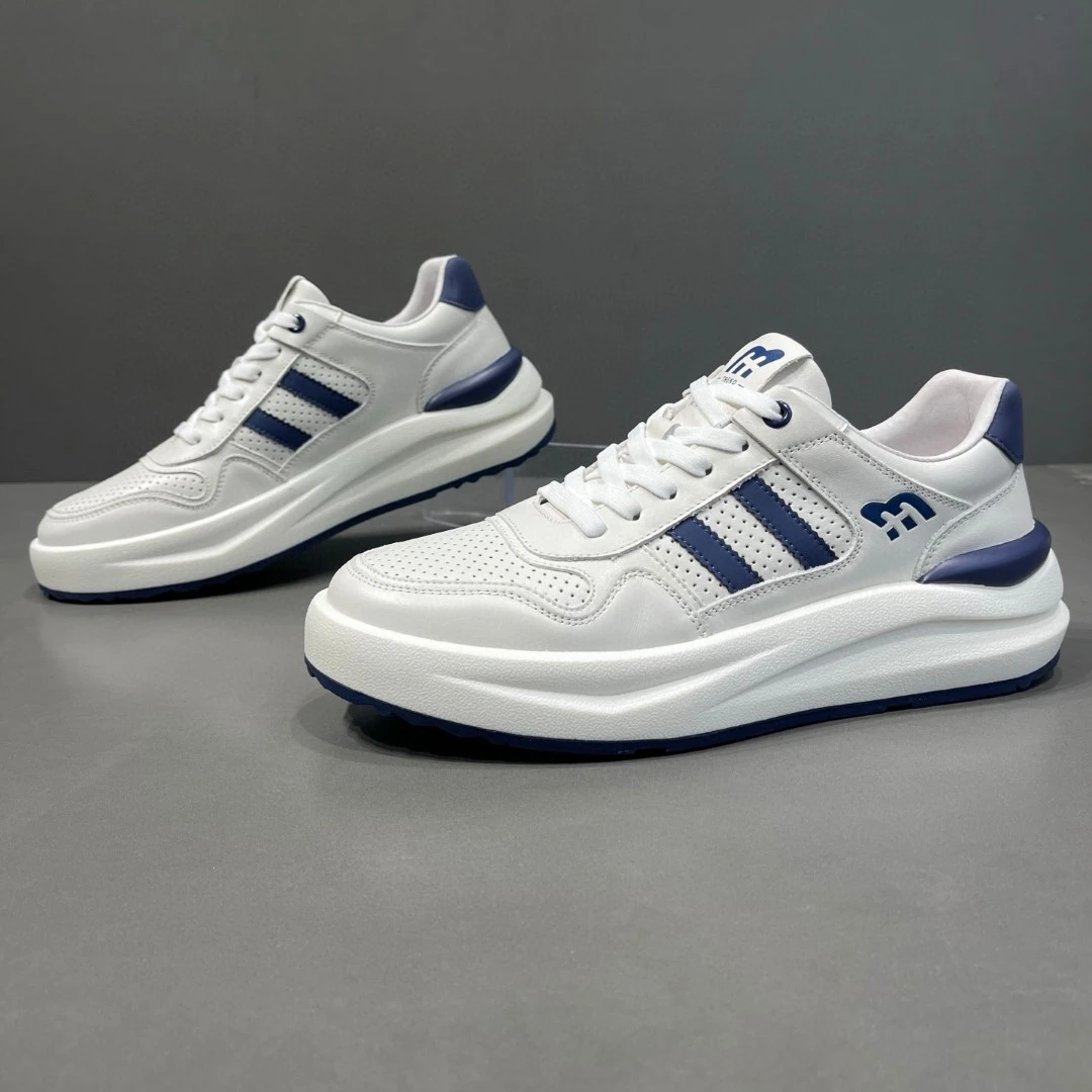 春款头层牛皮时尚百搭轻便休闲四季男士潮鞋厚底男鞋痞帅高级感