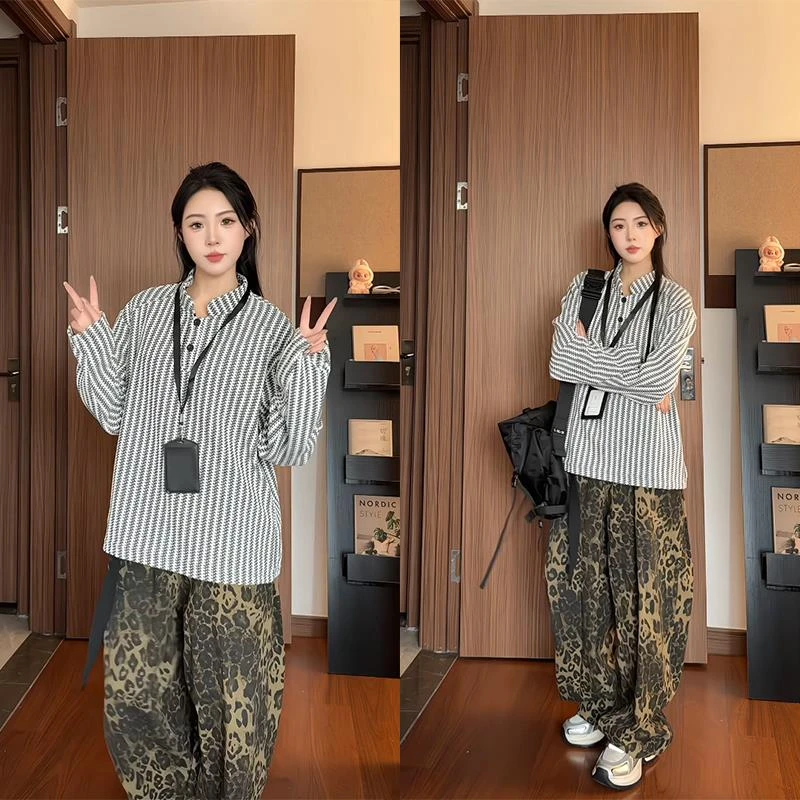 鱼骨纹亨利领卫衣男款秋季潮牌长袖打底衫美式重磅松弛感无帽外套