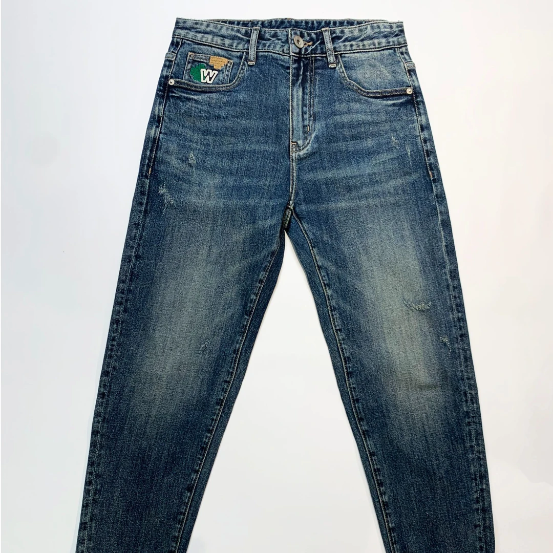 2025经典水洗春款时尚潮流男士新款韩版修身小直筒弹力牛仔裤