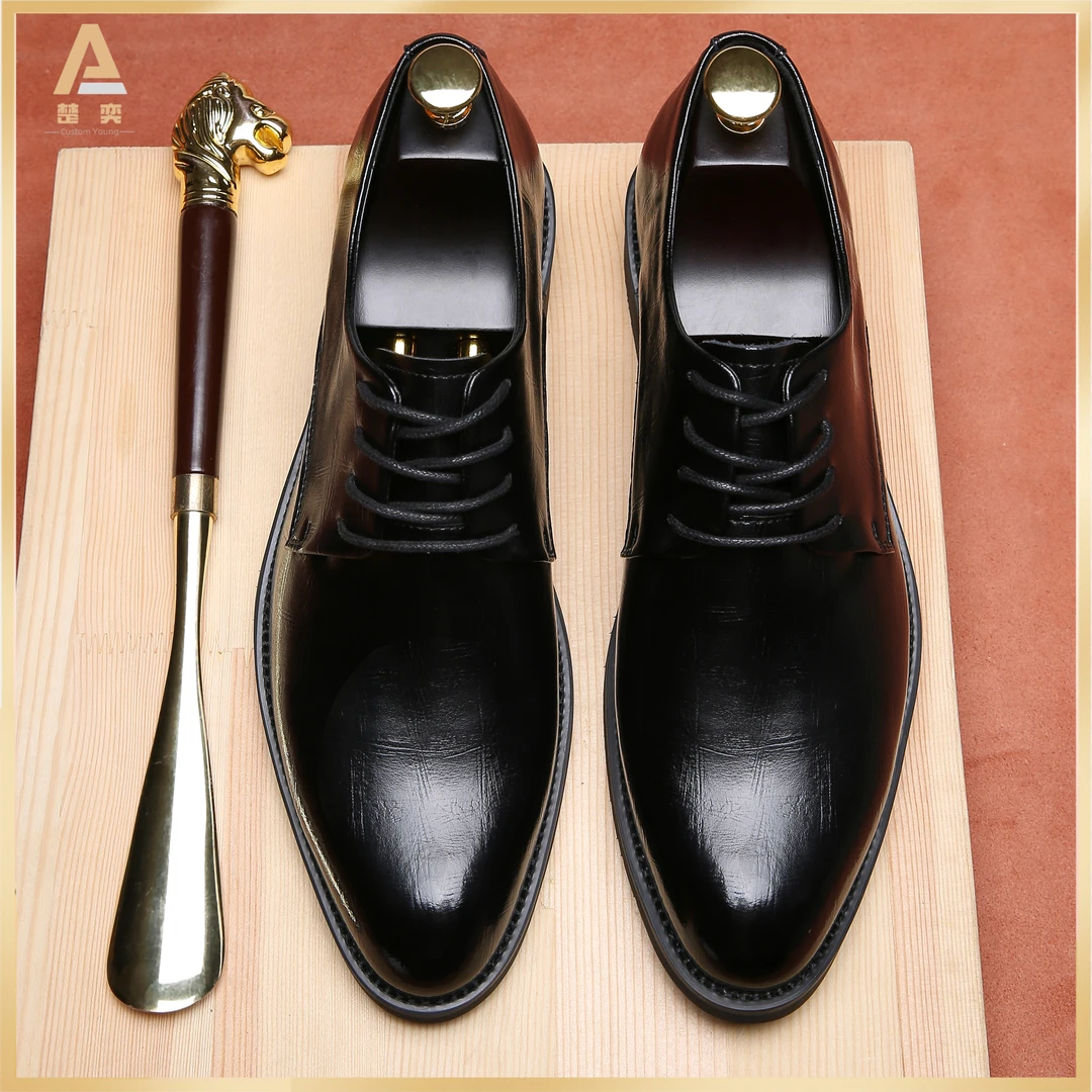 皮鞋男士商务英伦风软底真皮黑色休闲正装男款轻奢增高德比鞋结婚