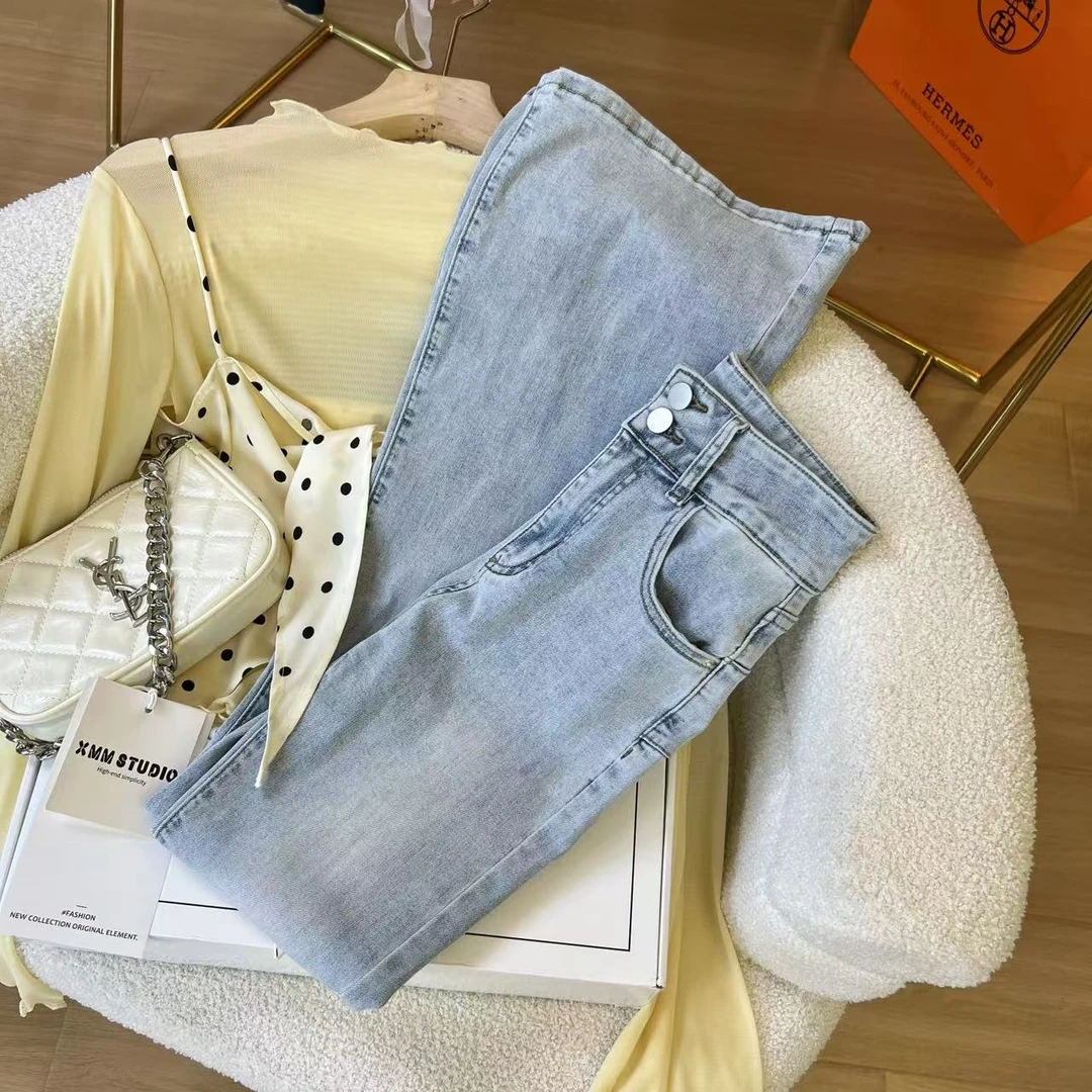 XMM【小清新】牛仔喇叭裤