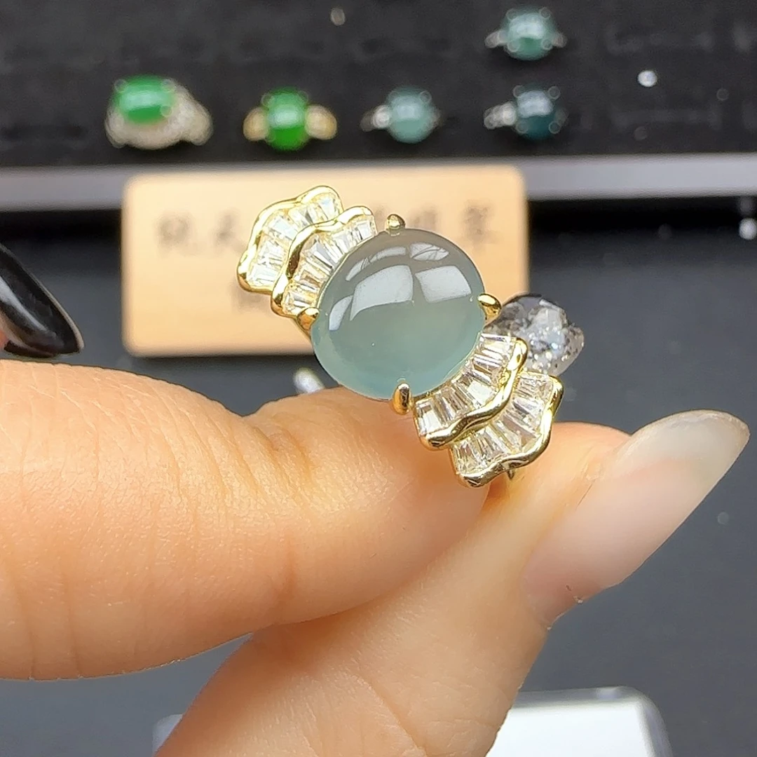 银S925镶嵌戒指翡翠