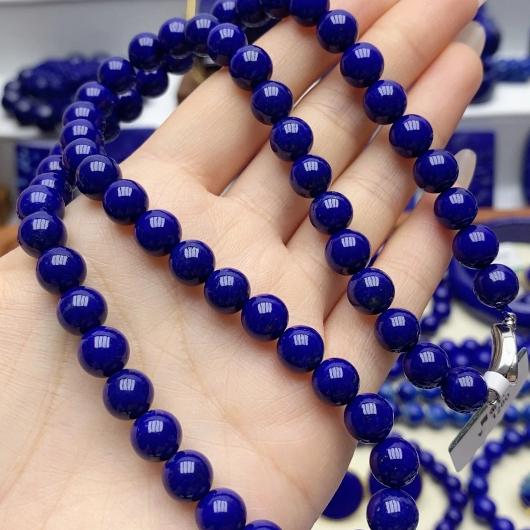 青金石未镶嵌颈饰8mm