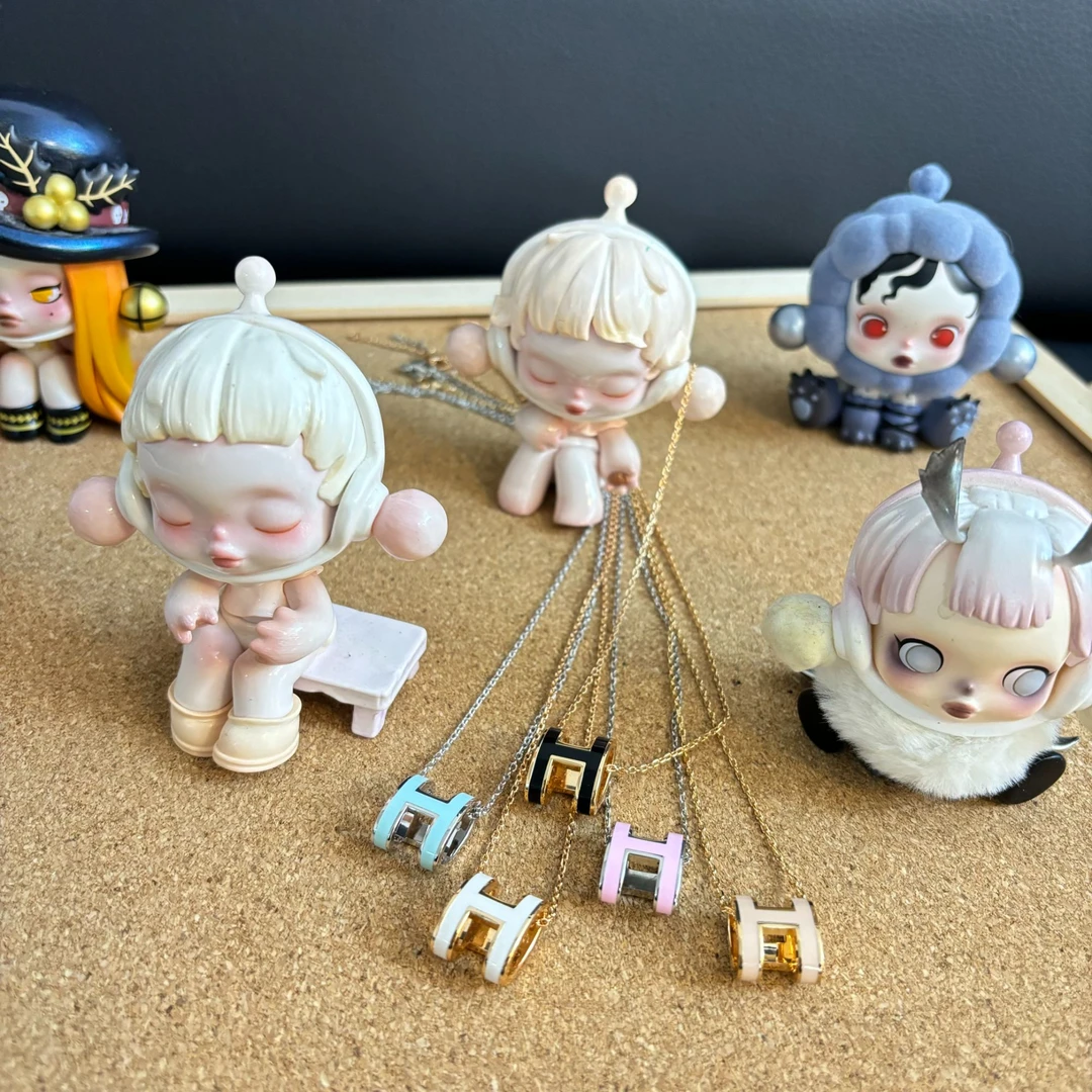 铜合金锆石项链 气质百搭H项链大 1105