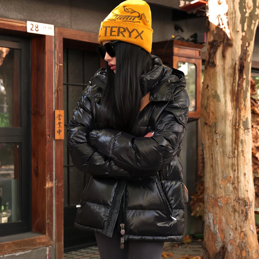 【龙】（经典黑）90白鹅绒2025新款加厚防寒亮面羽绒服 男女同款