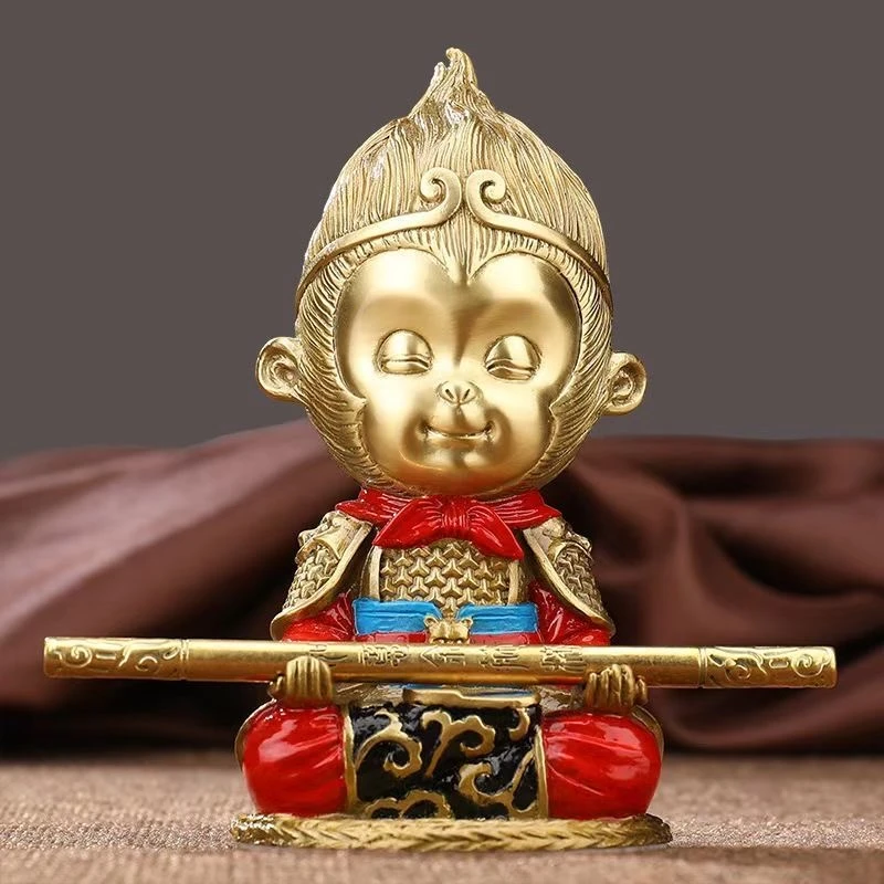 黄铜孙悟空摆件斗战胜佛齐天大圣中式汽车摆件车载静思悟空摆件