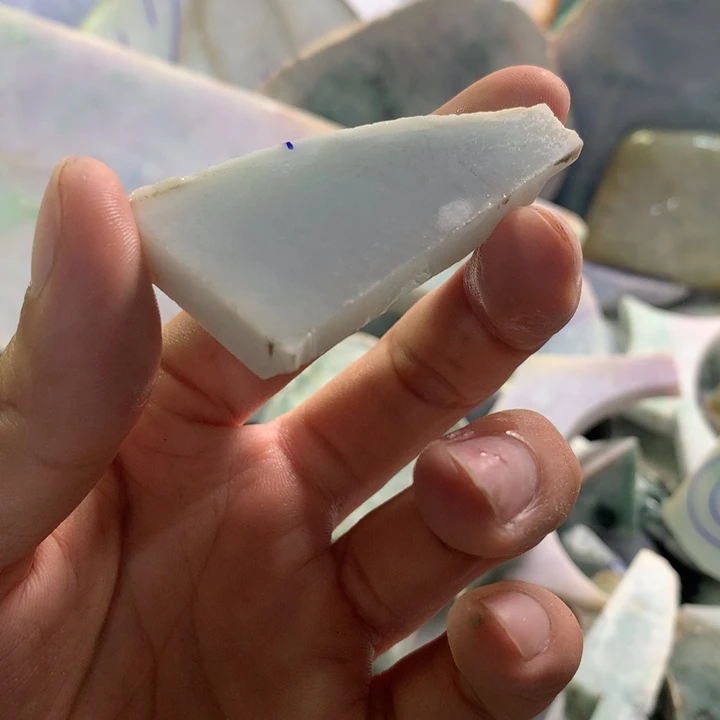 裸石翡翠1号起冰胶白月光