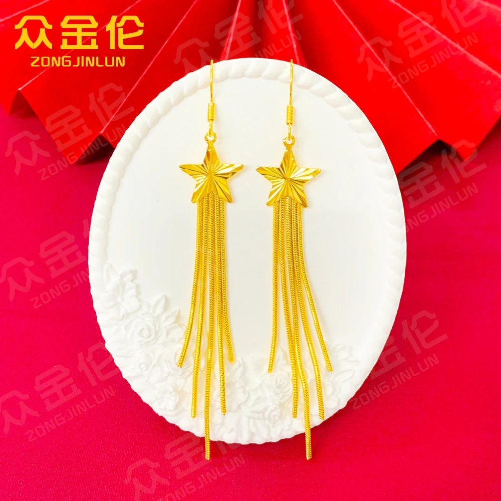 铜合金耳饰 时尚潮流款【镭射星星流苏耳钩】