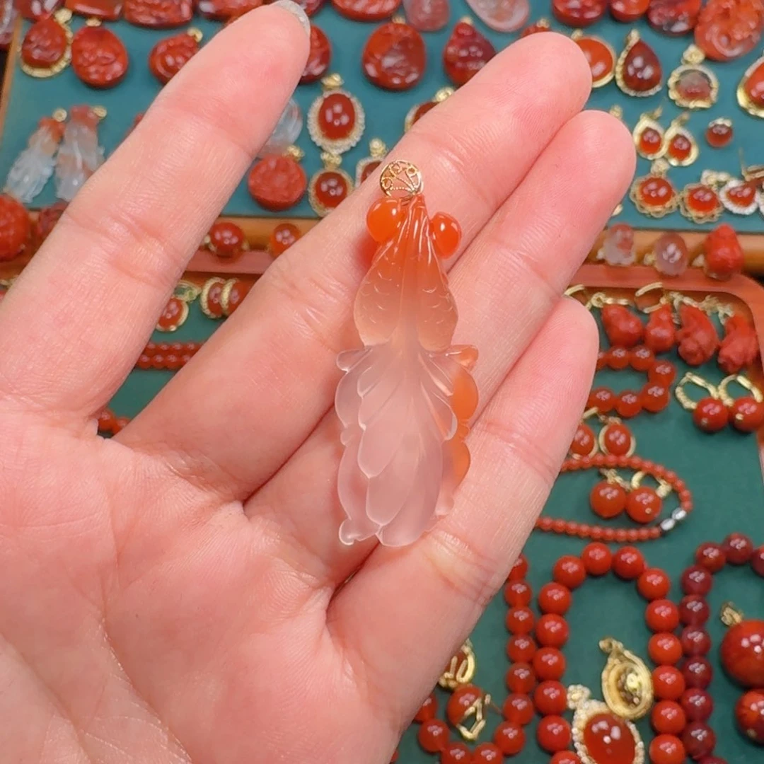 南红玛瑙南红18K金镶嵌