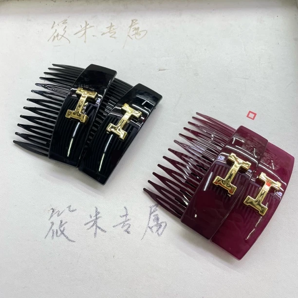 （黑/紫）倒插梳发夹(1组)6-102124-1