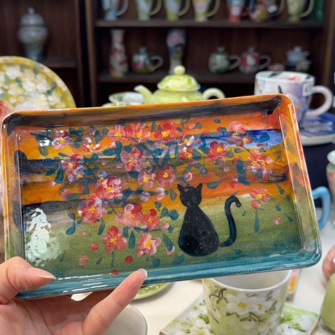 瓷片景德镇手绘高温釉下彩陶瓷茶具