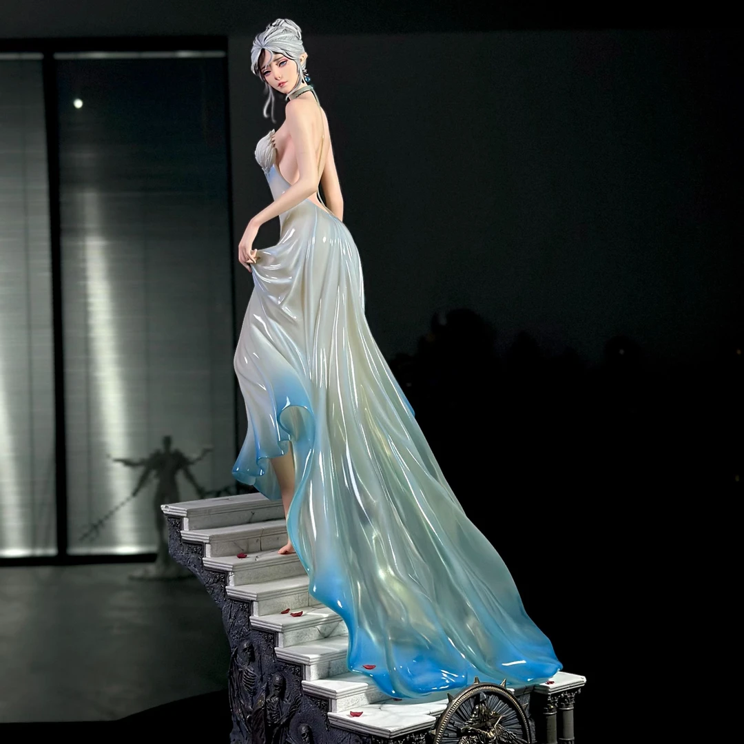 楼梯回头美女  树脂手办摆件