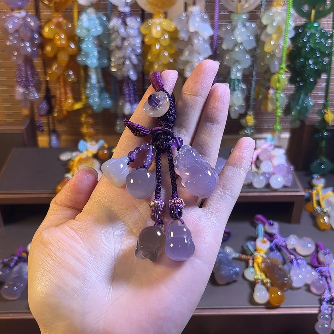 德***理玛瑙/玉髓未镶嵌车挂钥匙扣