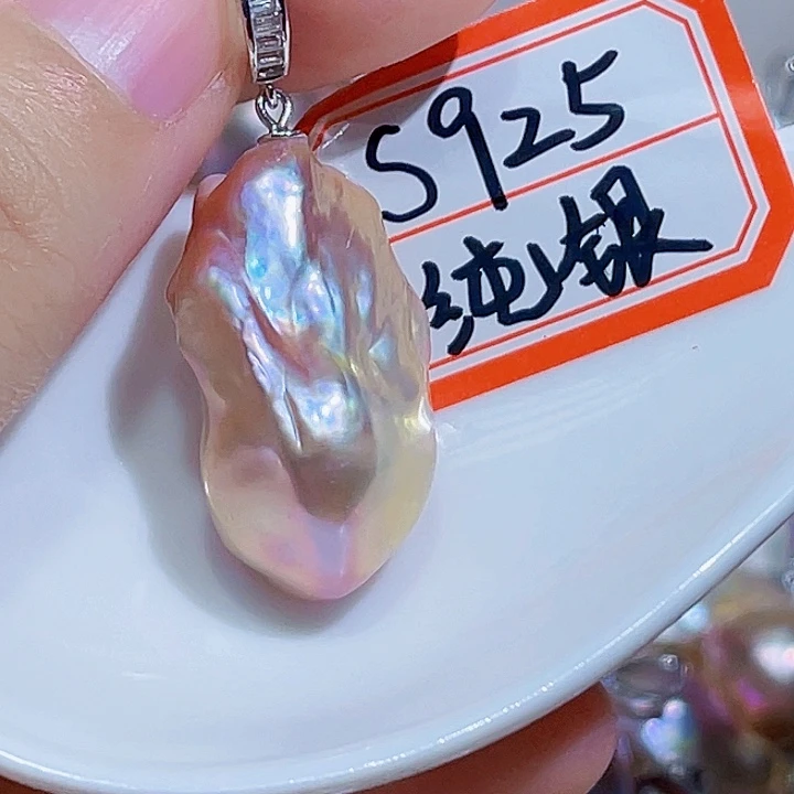 淡水珍珠银S925镶嵌颈饰