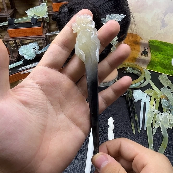 未镶嵌蛇纹石玉发饰