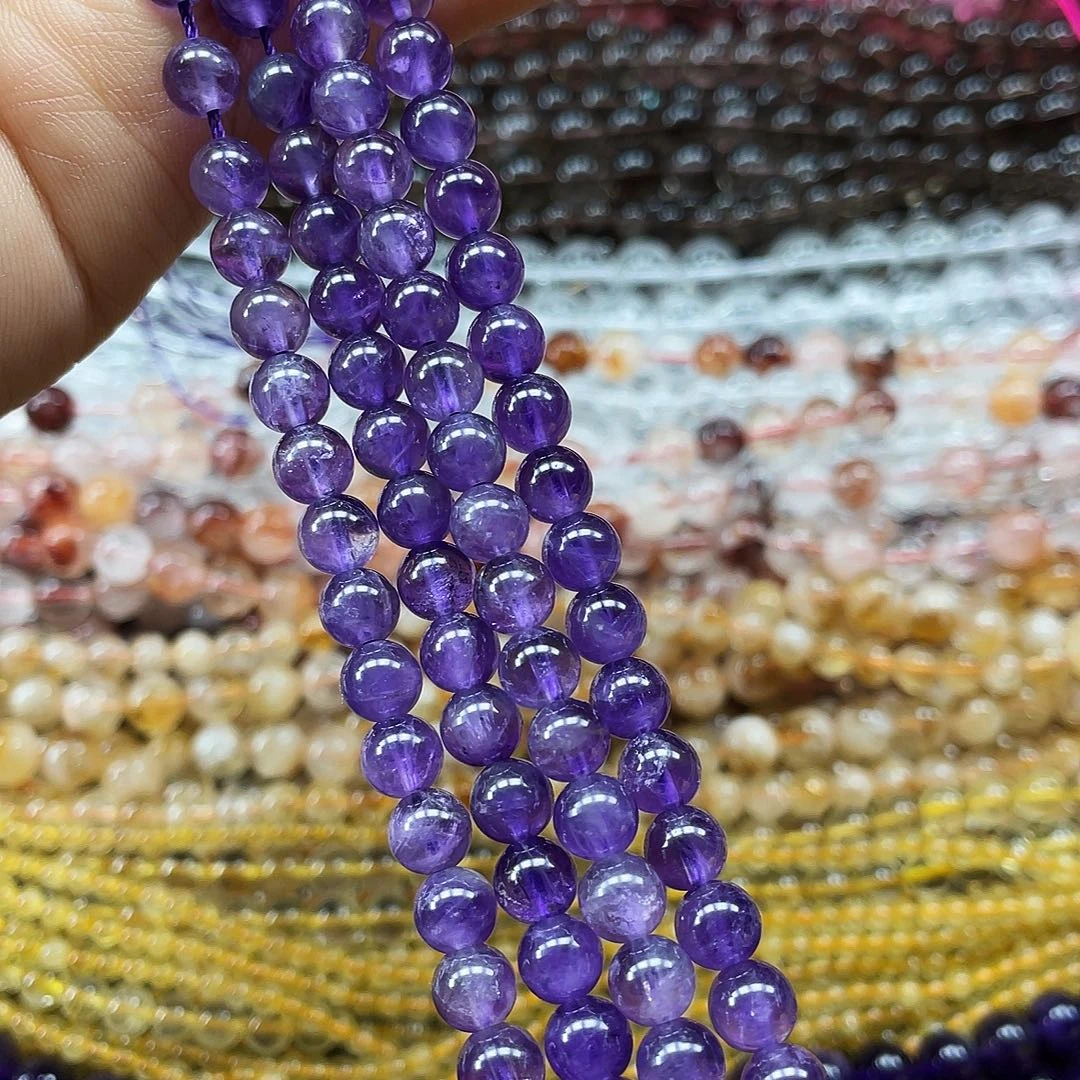 未镶嵌珠宝半成品水晶紫水晶6mm