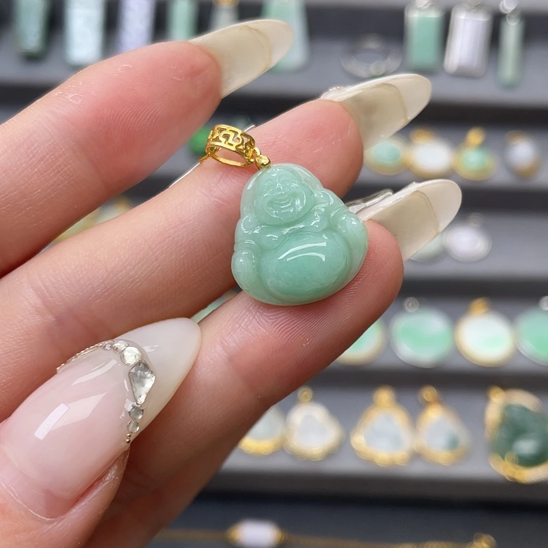 翡翠银S925镶嵌吊坠(不含链)