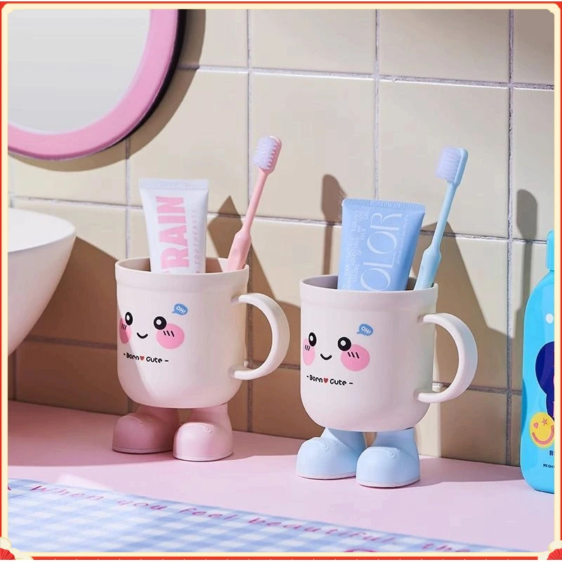 卡通可爱表情杯子儿童漱口杯塑料情侣洗漱杯儿童水杯刷牙杯k