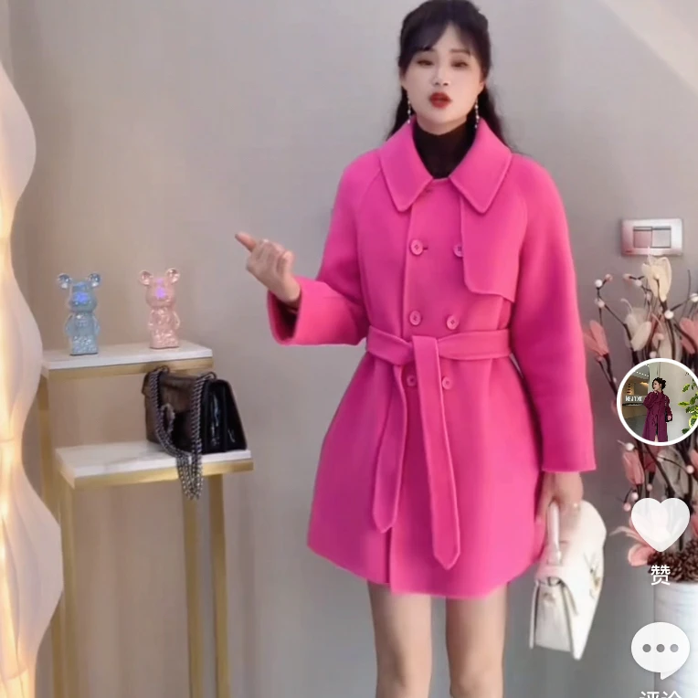 双面羊毛大衣2051中长款春秋冬新款韩版时尚气质款