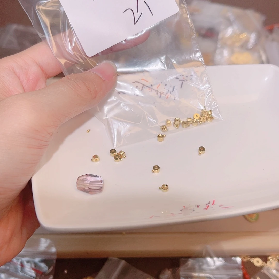 水晶珠宝半成品银S925镀金镶嵌153