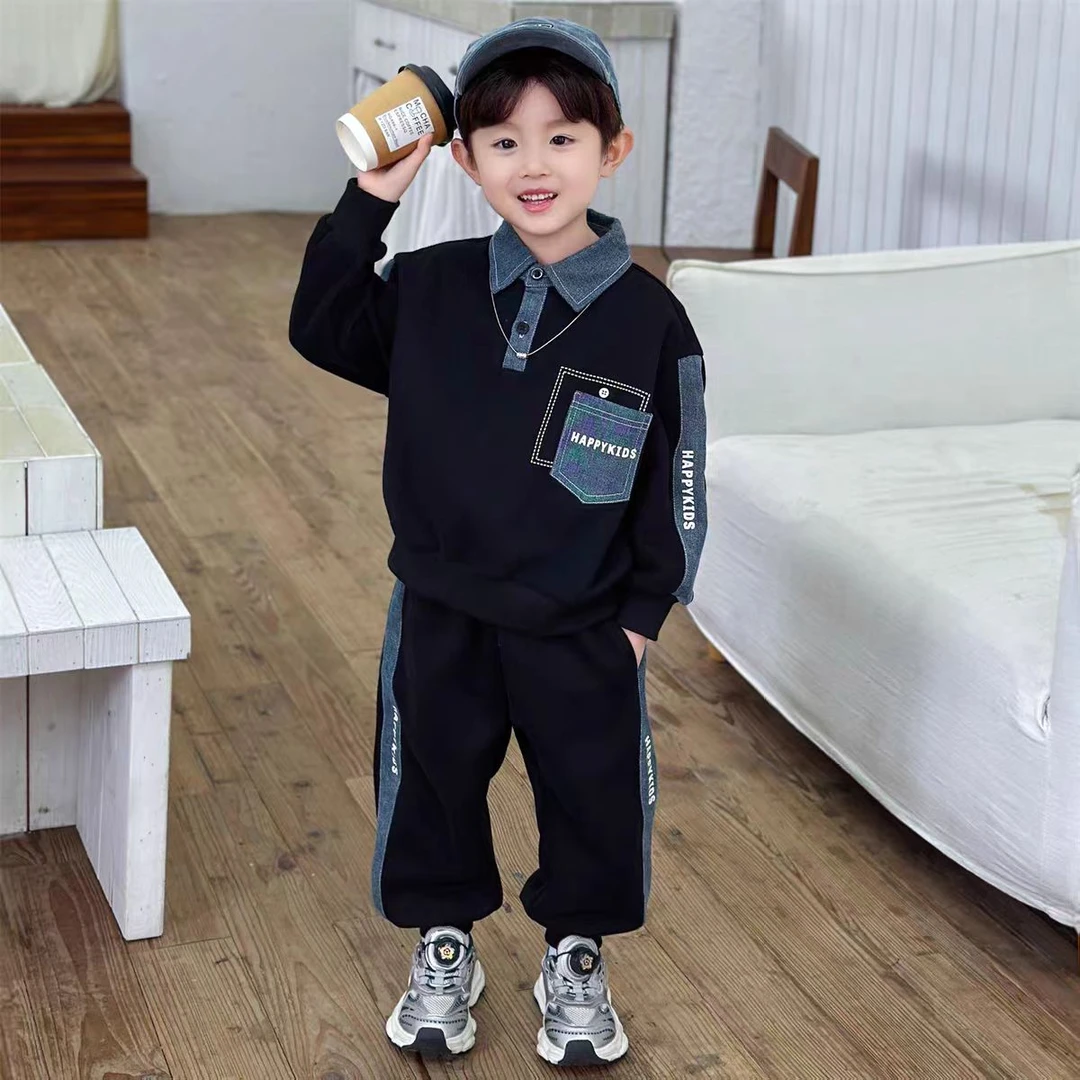 男童春秋装套装中小童时尚酷帅长袖卫衣两件套休闲洋气春秋衣服潮