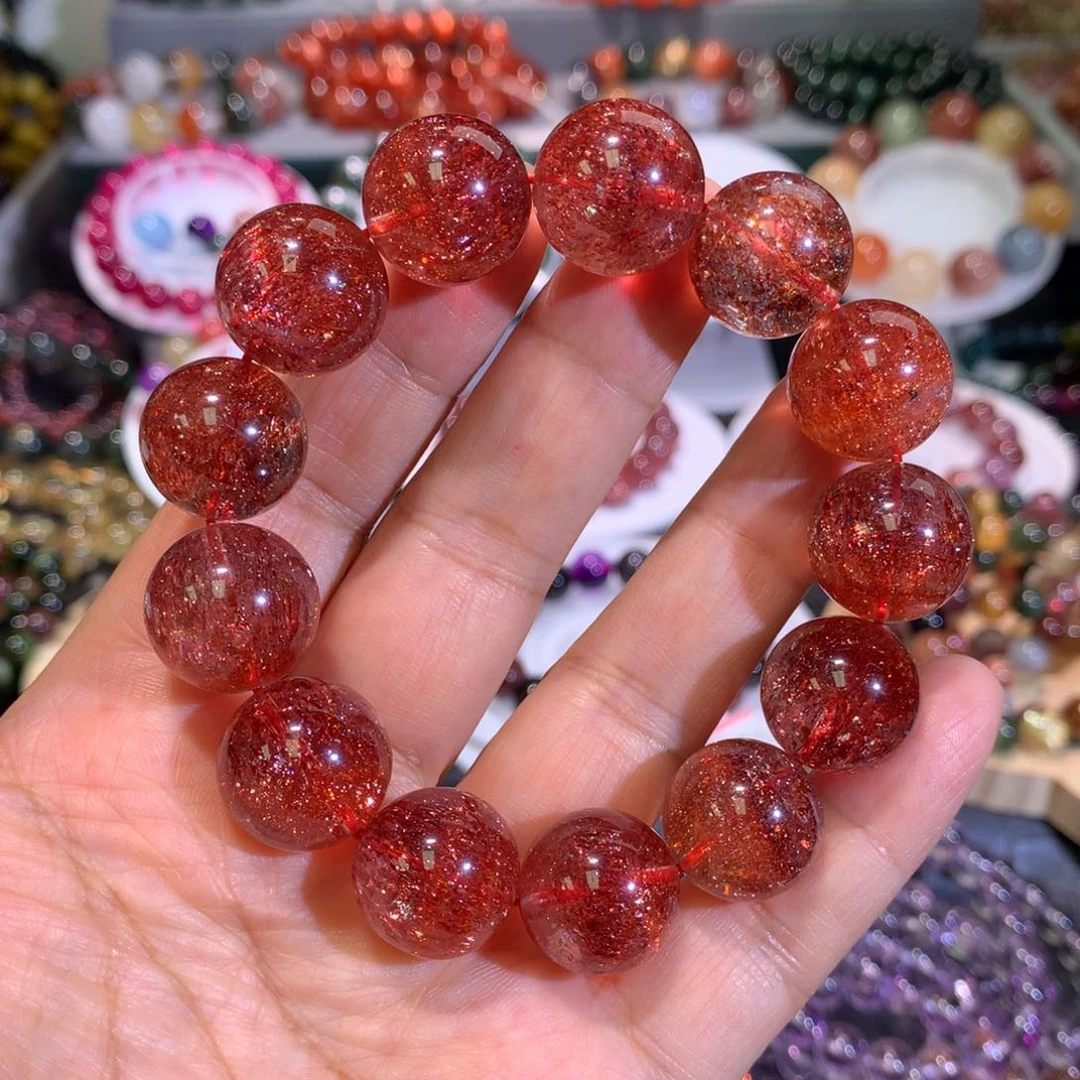 水晶手链未镶嵌16毫米金草莓