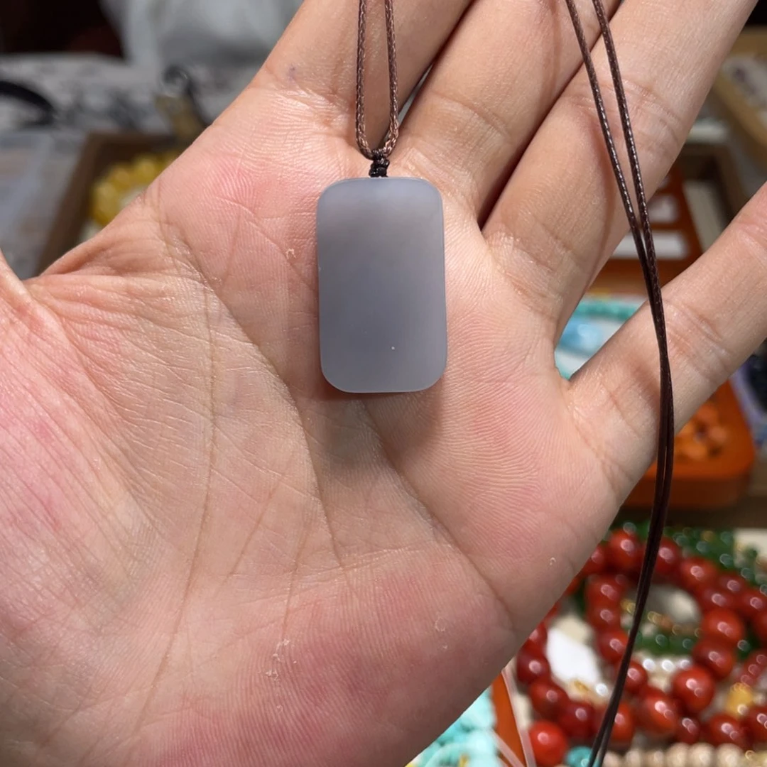 和田玉颈饰未镶嵌无事牌