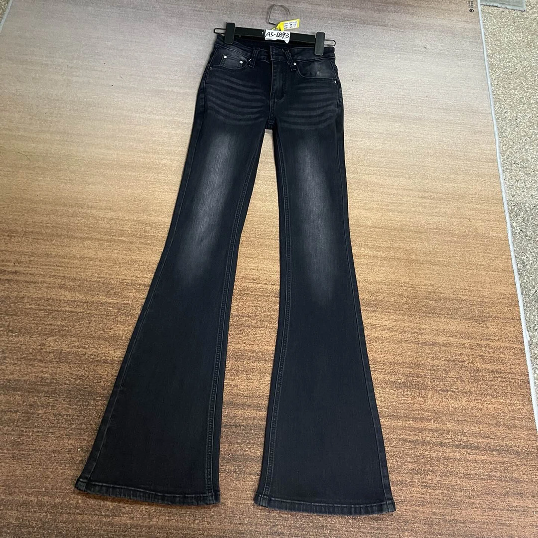 A5-6893 黑色辣妹个性超酷丰胯喇叭女神裤 高弹（不换退）