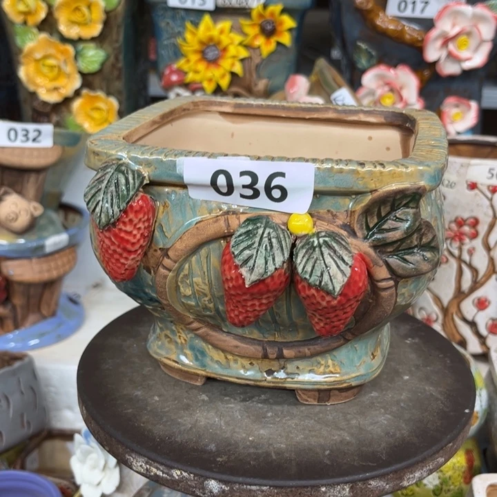 紫砂花盆粗陶材质多肉花盆