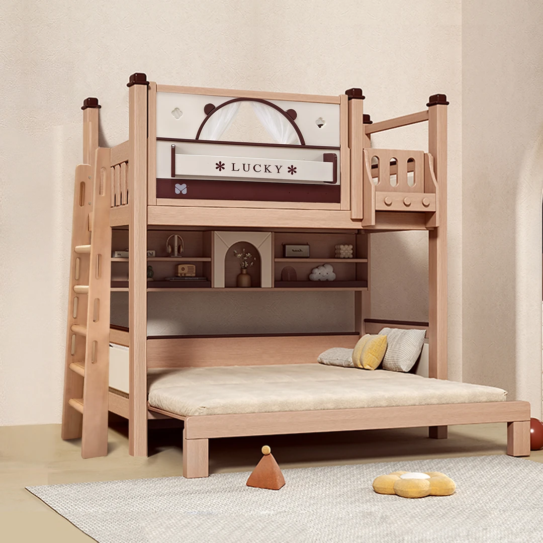 全实木 同宽床 两层双层床上下床铺儿童床全实木高低床子母床