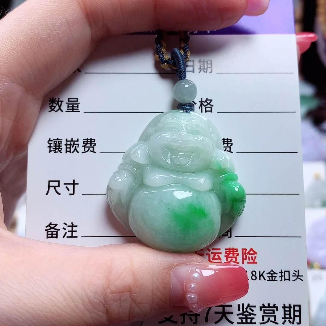 翡翠未镶嵌颈饰佛公48