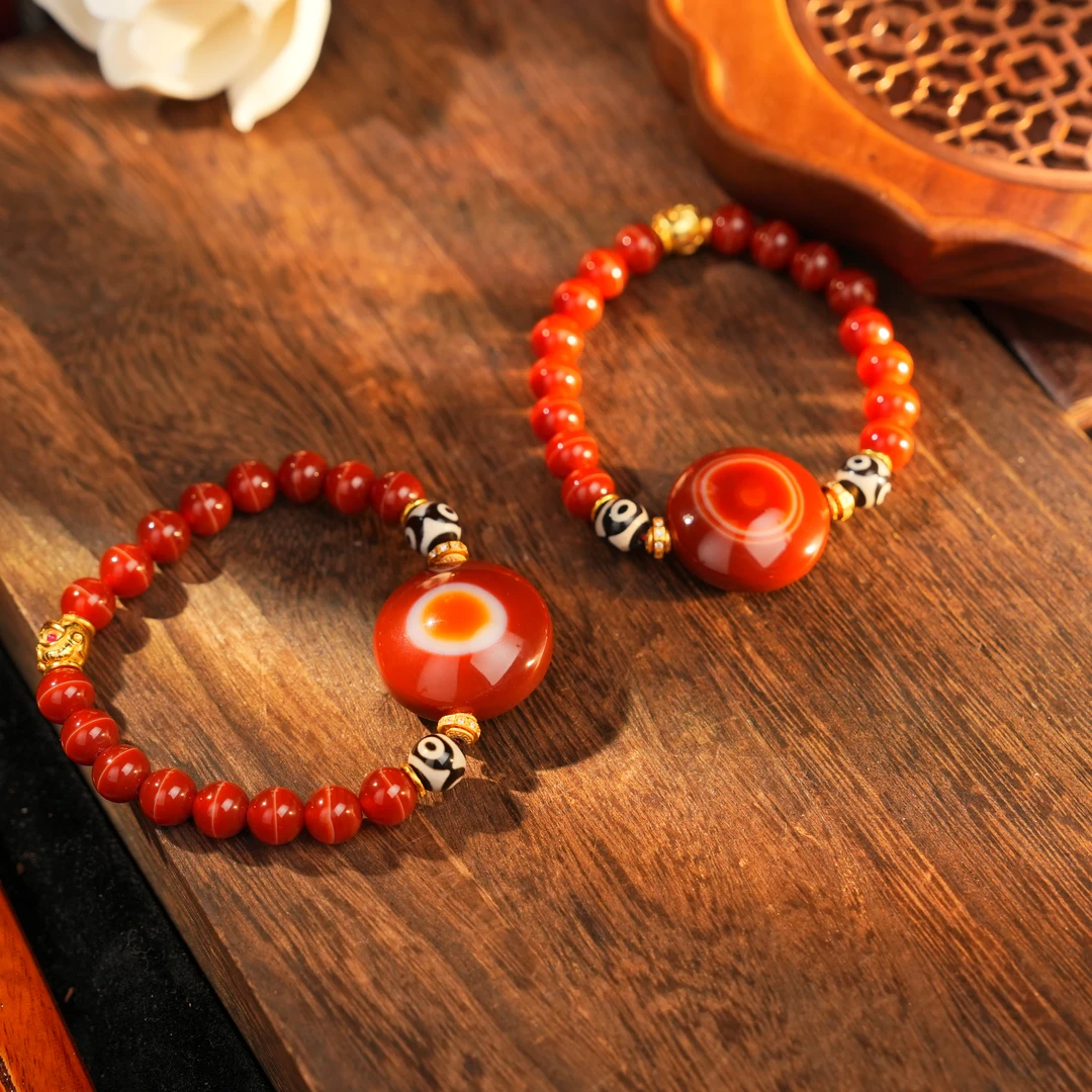 一线羊板眼玛瑙手链LXR0031（多样性发其一）