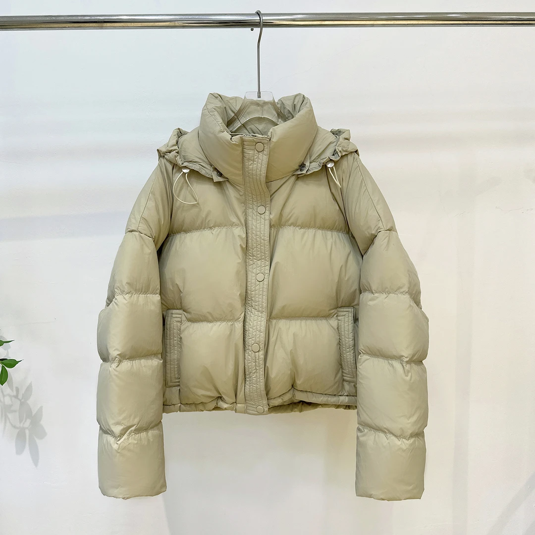 浅娅90白鸭绒可脱卸帽羽绒服女短款冬季外套2025年新款羽绒衣冬装