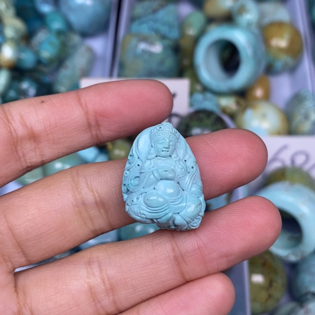 绿松石未镶嵌挂件