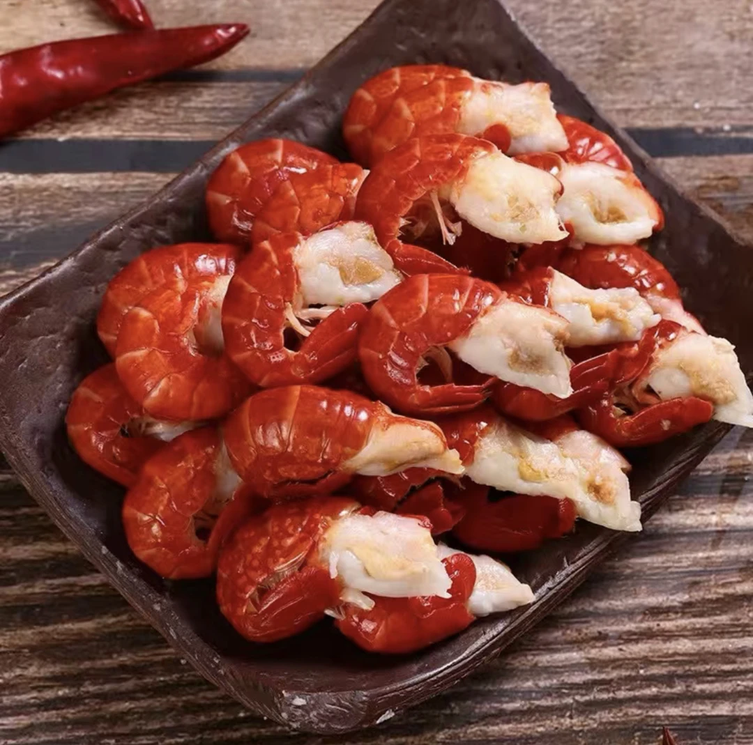 7月新货大一号新鲜速冻龙虾尾3斤(125粒左右/斤）液氮薄冰顺丰包邮