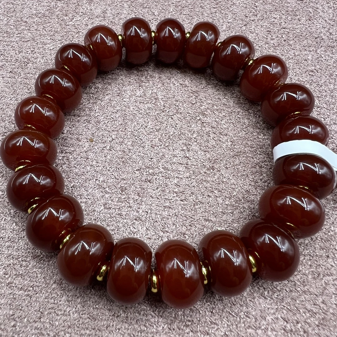 全品原矿12/14mm+瓦西料，牛血红，算盘珠单圈手串，S7014直播间下单