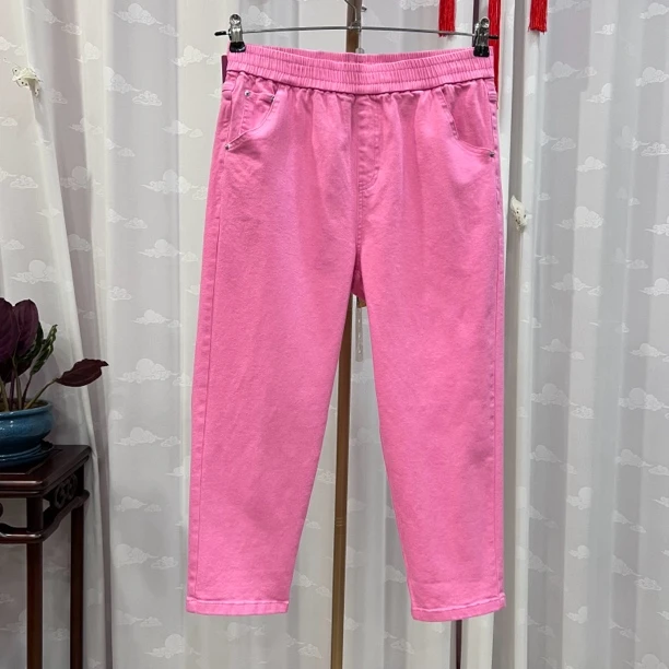 胖人坊大码水洗牛仔裤01380 裤长83