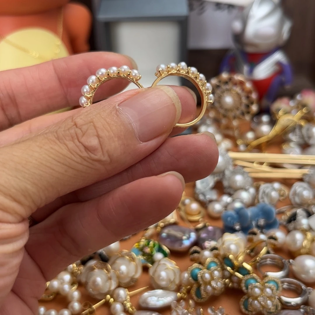 淡水珍珠钛钢颈饰排戒多珠