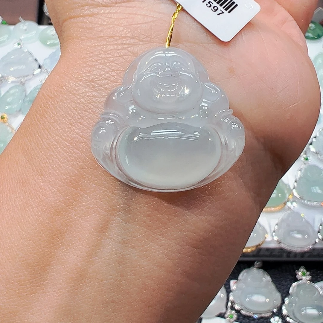 吊坠(不含链)18K金镶嵌翡翠佛公