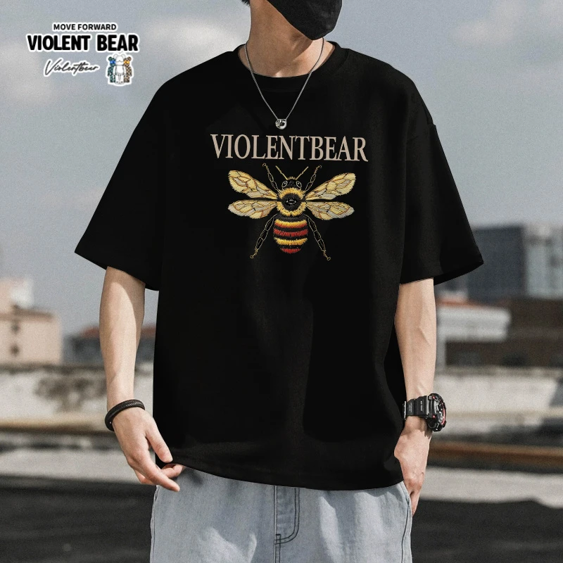 暴力熊男生夏季短袖T恤美式短袖男生夏季穿搭设计师款男装潮t半袖