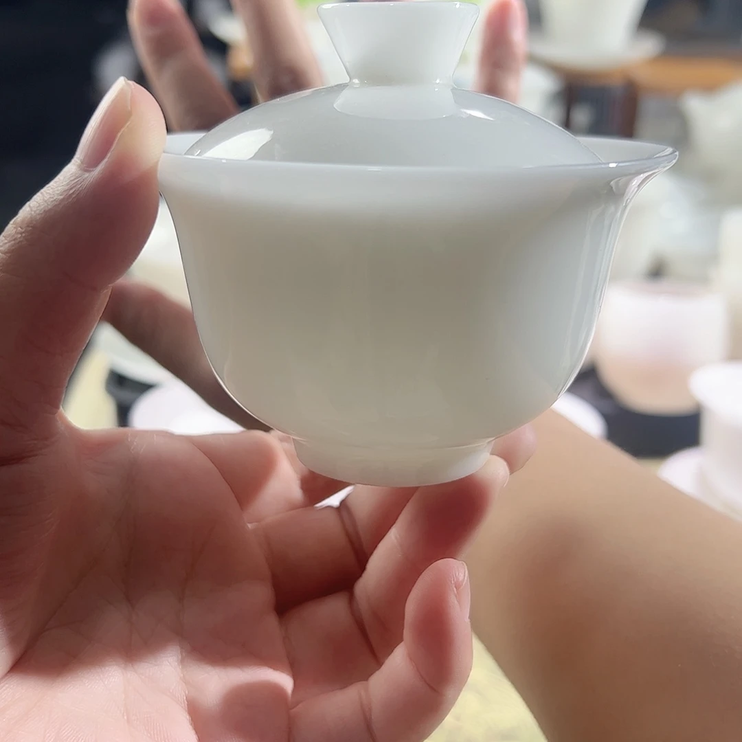 慕***林璞玉陶瓷二才盖碗盖下160ml满容180ml