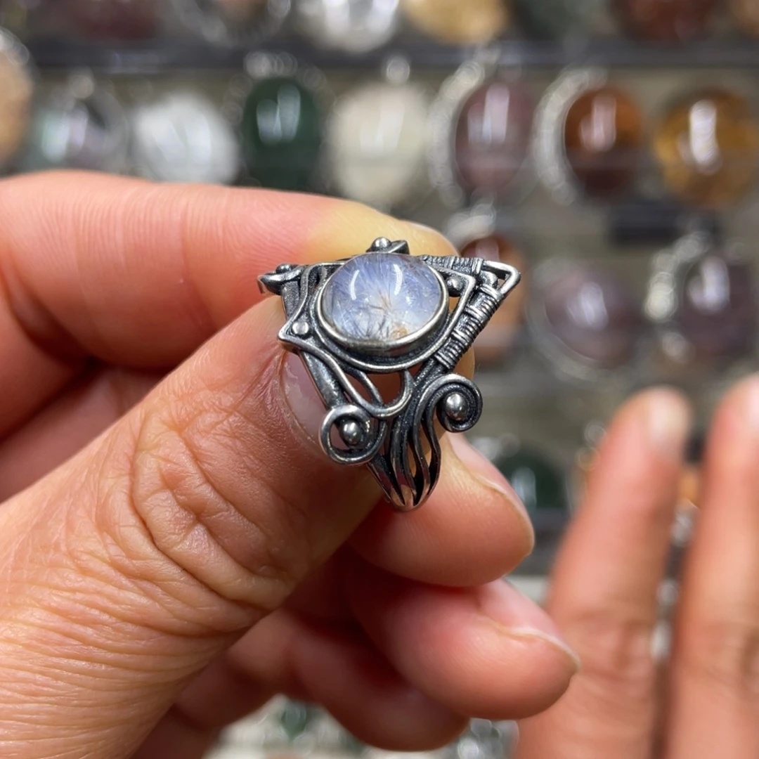 【闪购商品】水晶珠宝半成品银S925镶嵌戒指